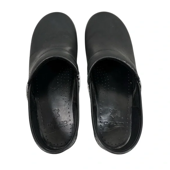 Dansko 40 Womens Solid Black Slip On Clogs Career Work Office Comfort Nurse Shoe - Picture 5 of 10